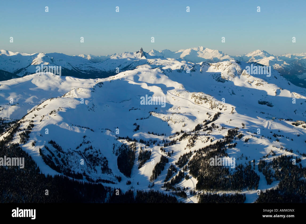 Antenna di Whistler Mountain alpine e sub alpine della Columbia britannica in Canada Foto Stock