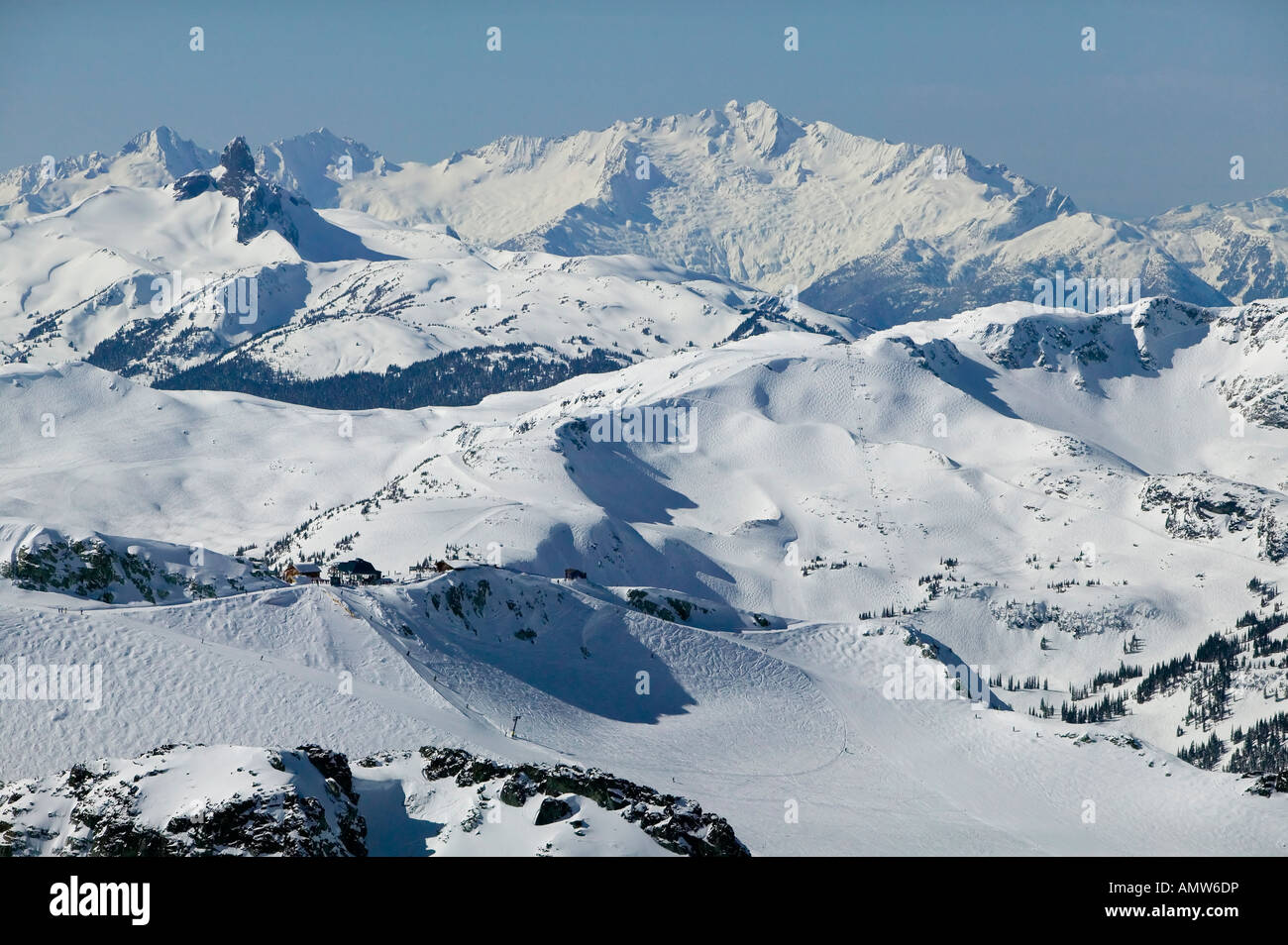 Antenna di Whistler Mountain alpine e sub alpine della Columbia britannica in Canada Foto Stock