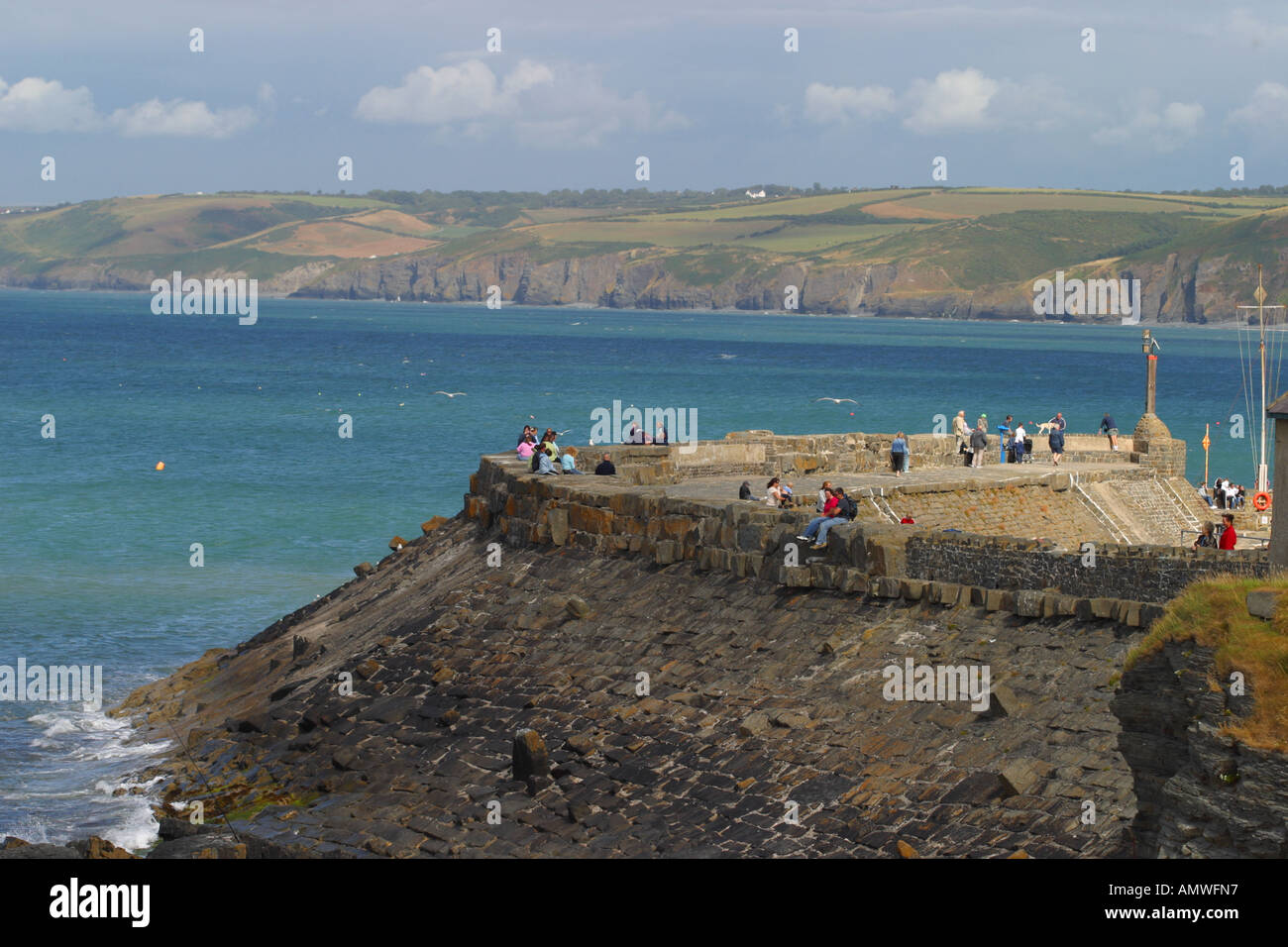 Nuova banchina molo Ceredigion nel Galles Foto Stock