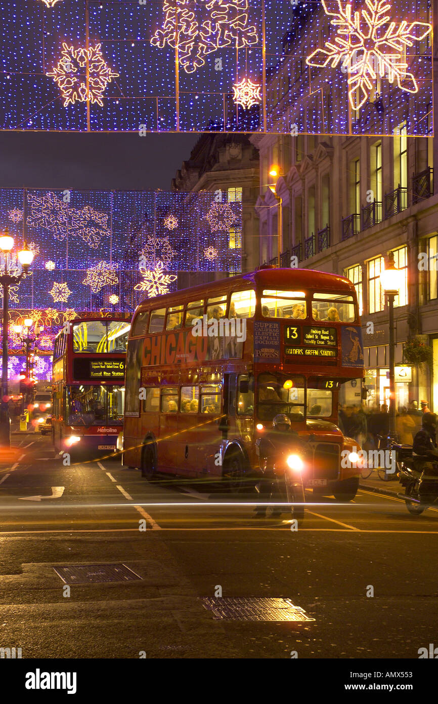 Regent Street le luci di Natale 2004 Foto Stock