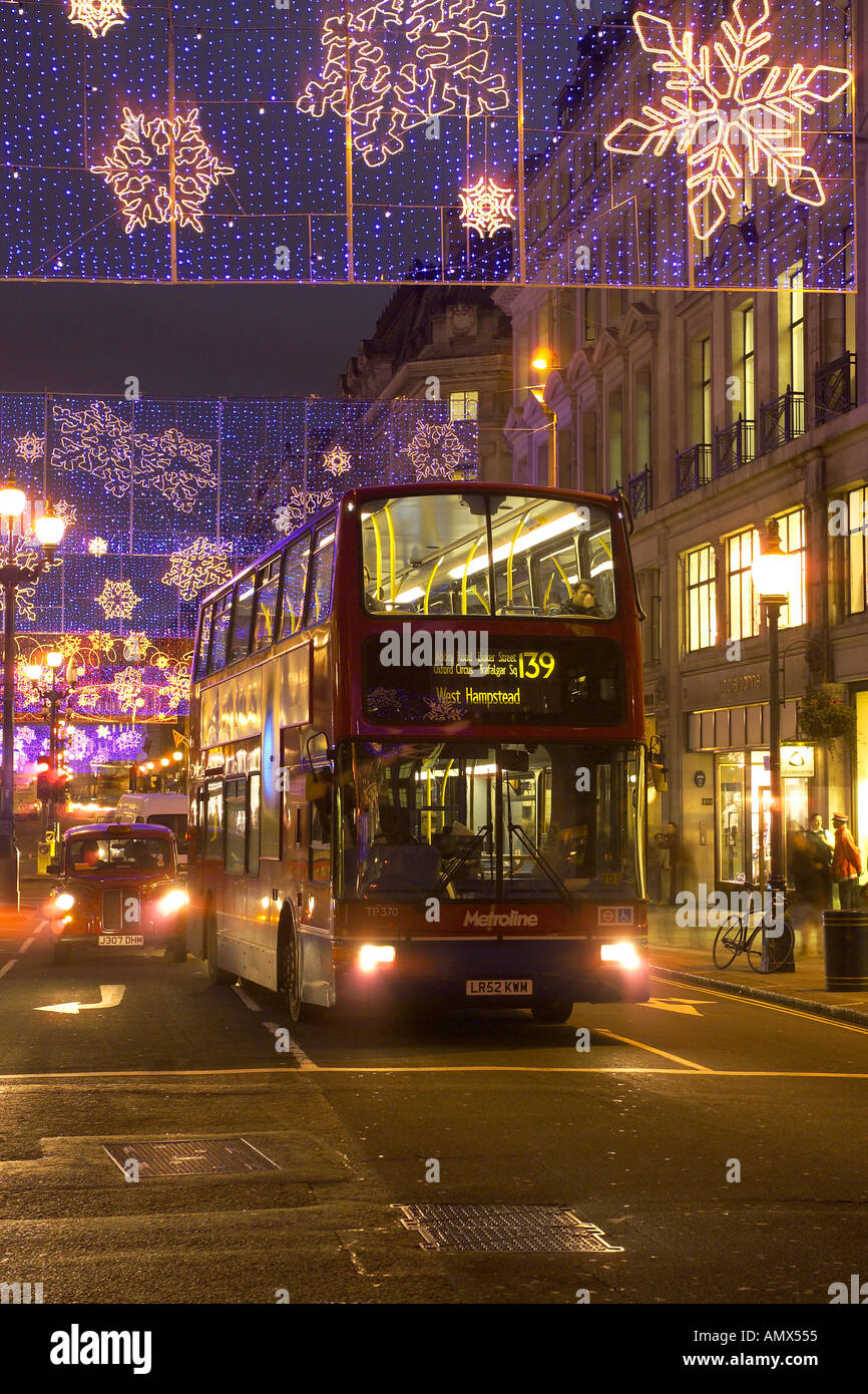 Regent Street le luci di Natale 2004 Foto Stock