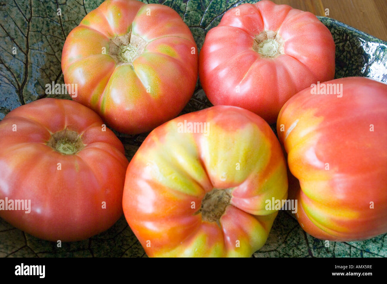 Mature big red pomodori Solanum lycopersicum Foto Stock