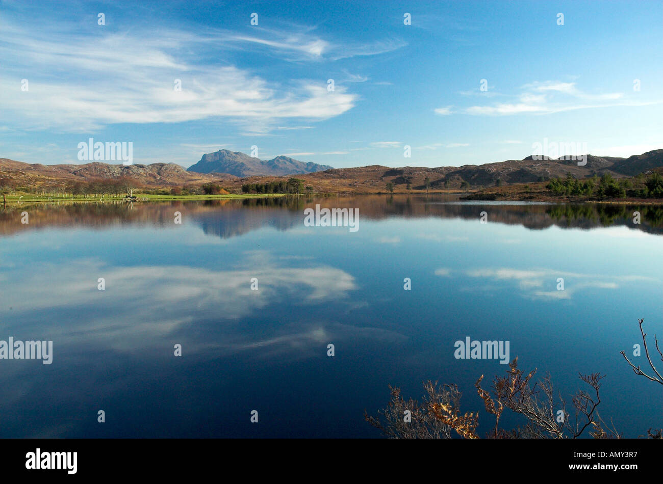 Loch Nan Dailthean nr a Poolewe Ross & Cromarty Foto Stock