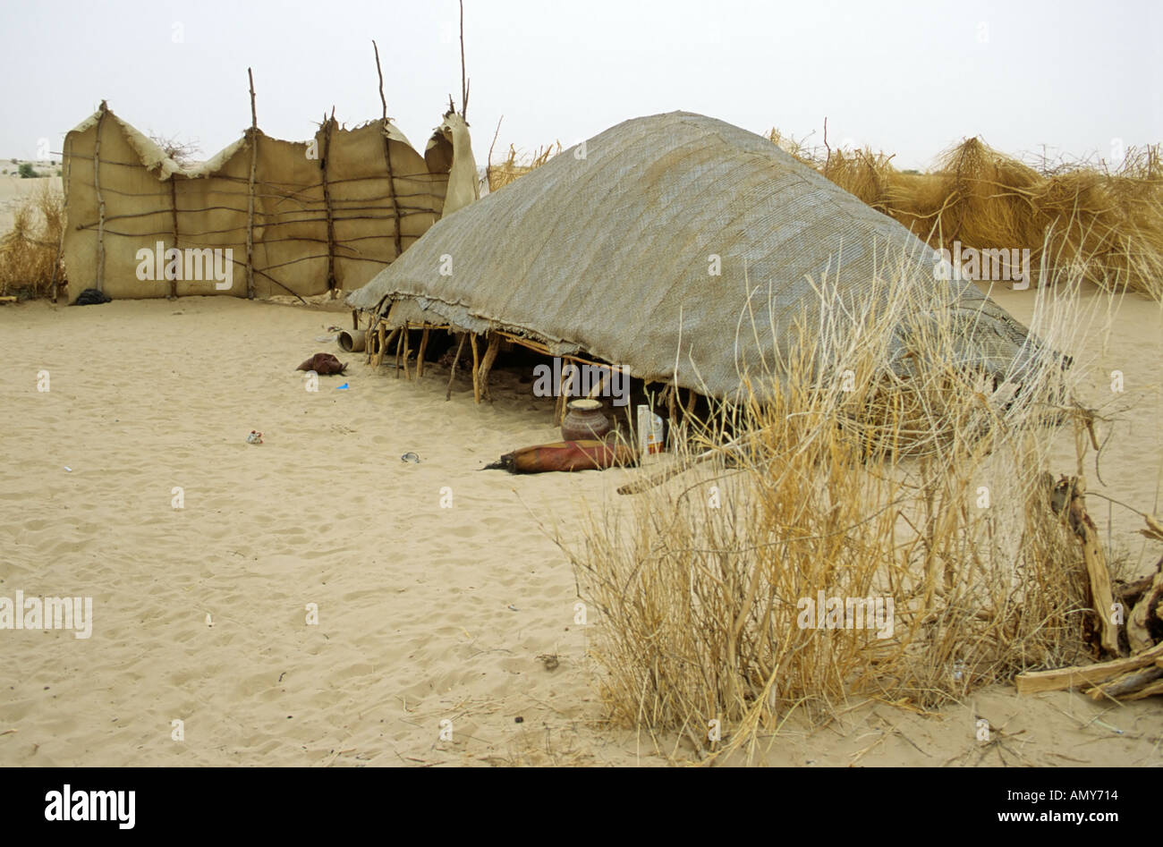 Il Tuareg camp vicino a Timbuctù (Tombouctou), Mali Foto Stock