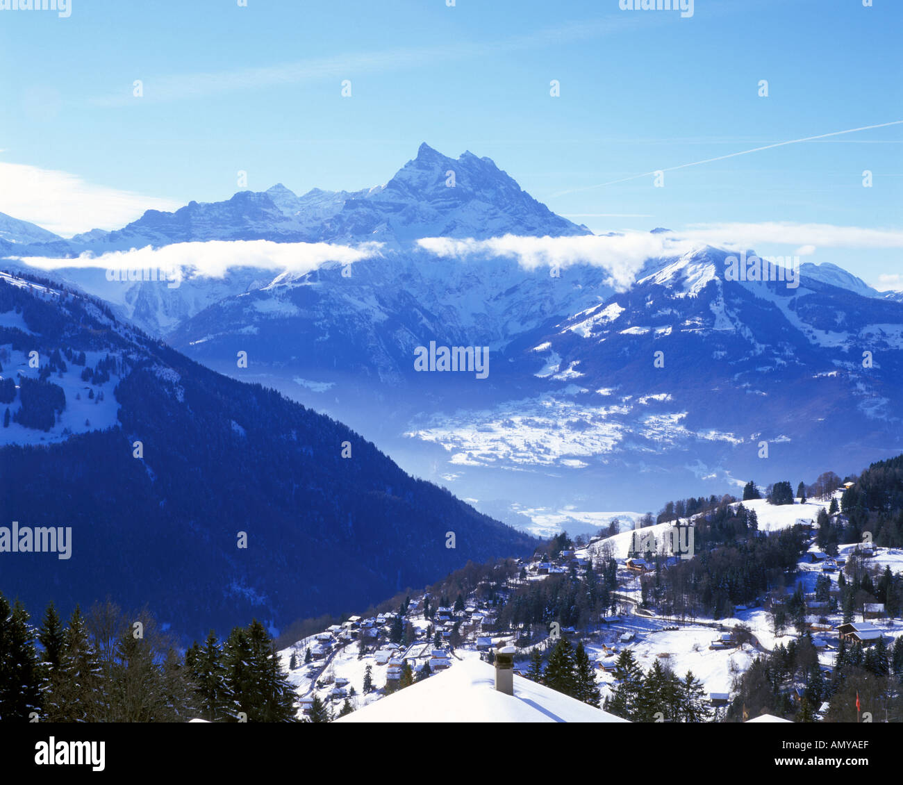 Dents du Midi Villars sur Ollon Svizzera Europa Foto Stock