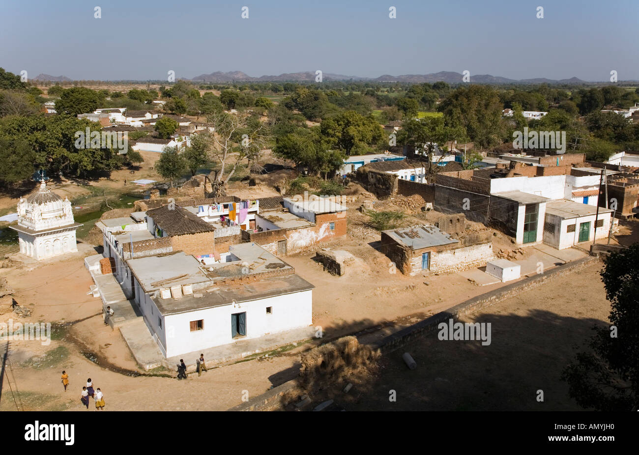 Tipico villaggio di piccole dimensioni nel centro di Mahya Pradesh Foto Stock