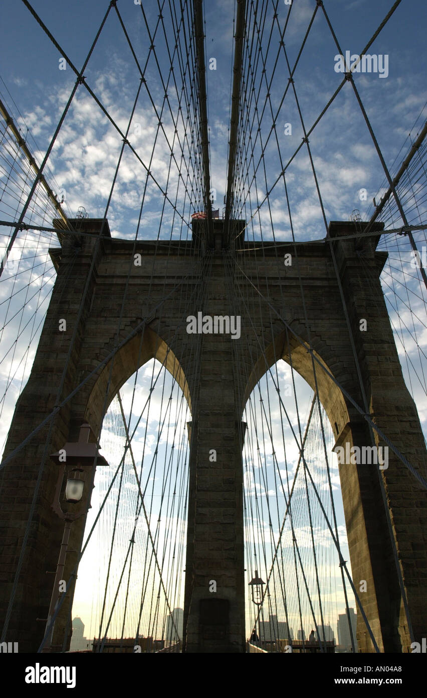 Il Ponte di Brooklyn a New York City Foto Stock