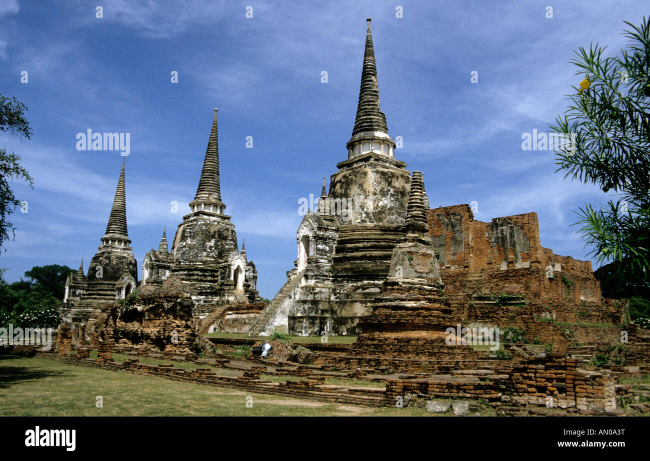 Tailandia Ayutthaya sacro tempio buddista Foto Stock