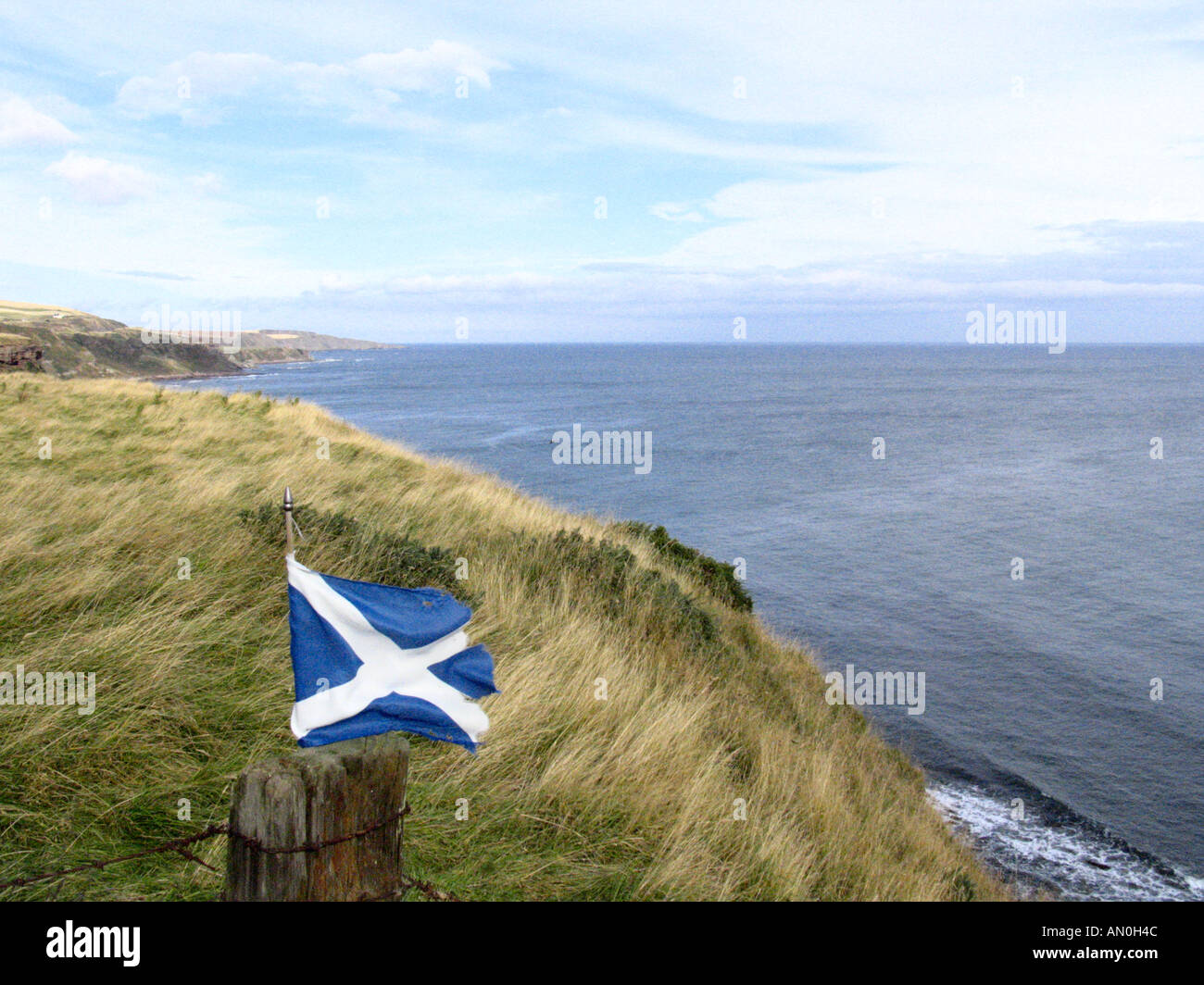 Inghilterra Scozia confine sulla costa orientale sentiero Foto Stock