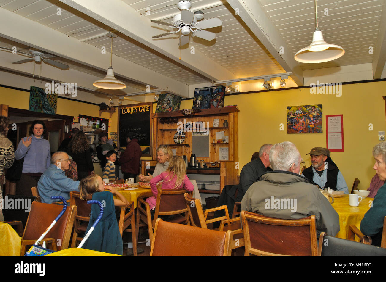 Cortes Isola dello Stretto di Georgia Fiera Artigianale mattina BC Canada Foto Stock