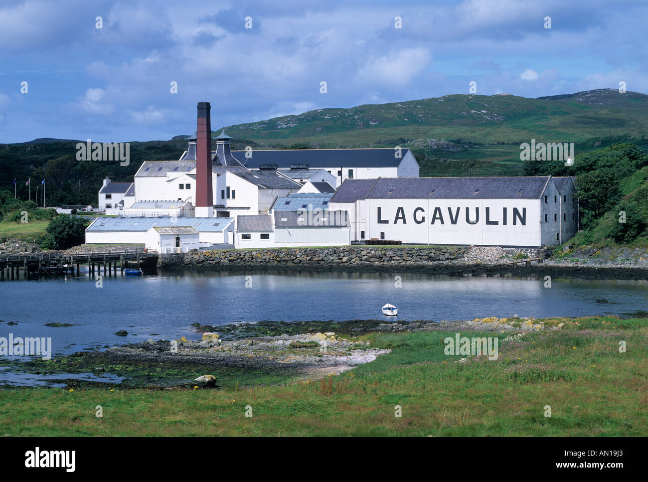 Lagavulin distillerie di whisky Islay Argyll Scotland Regno Unito Foto Stock