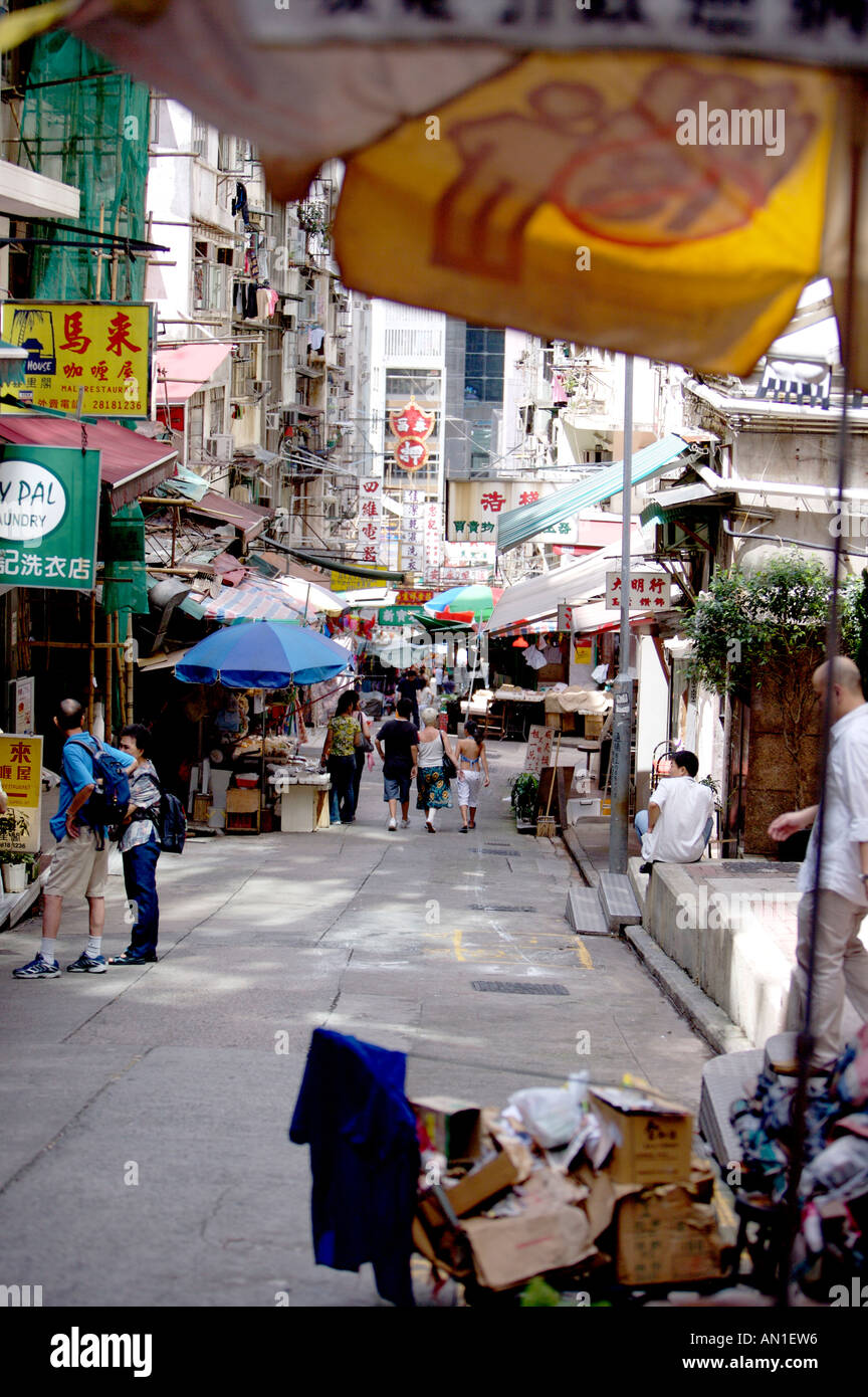 A Hong Kong street market scene. Foto Stock