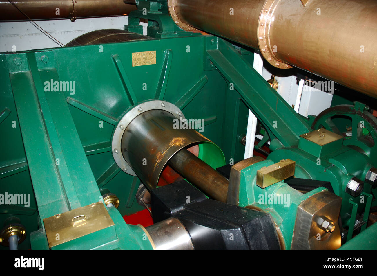 Enorme motore principale HMS Warrior Portsmouth Inghilterra REGNO UNITO Foto Stock