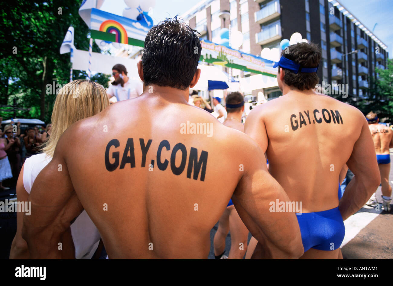 L'Inghilterra,Londra,annuale Festival Pride Parade,Gay Body Builders Foto Stock