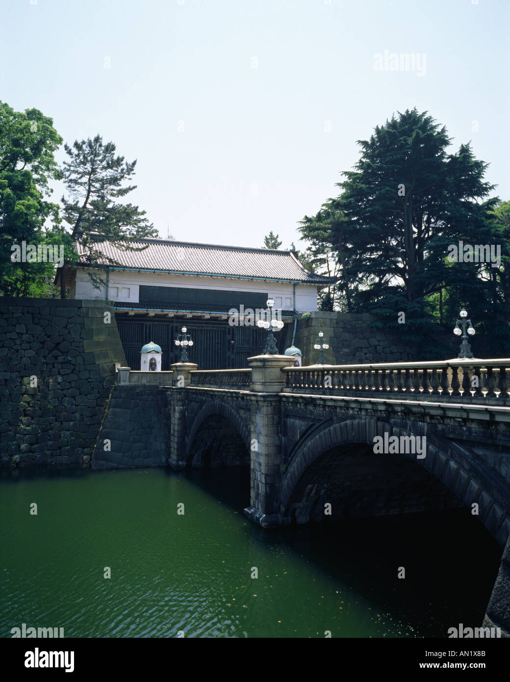 Ponte Nijubashi il Palazzo Imperiale Tokyo Giappone Foto Stock