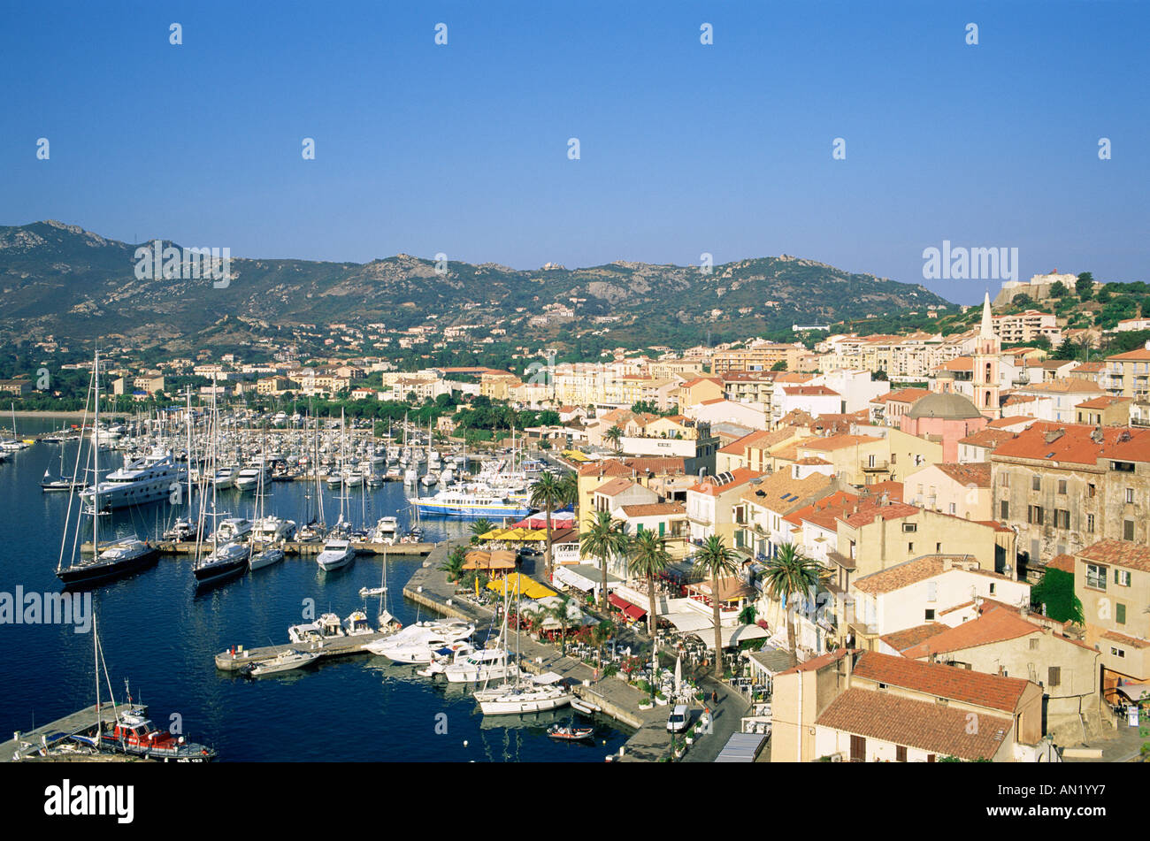 Francia, Corsica, Calvi, vista dalla Cittadella Foto Stock