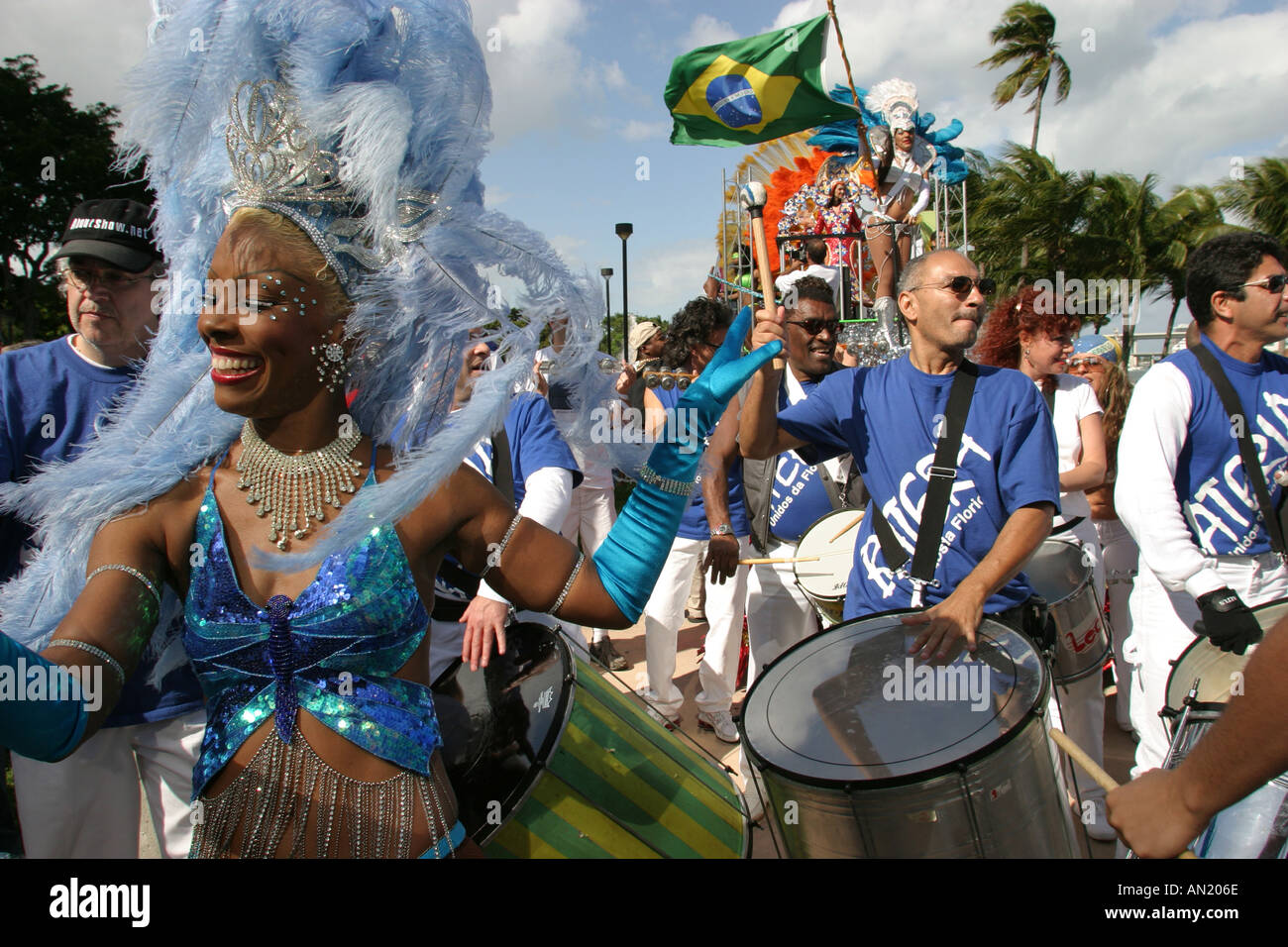 Miami Florida,Biscayne Boulevard,Bayfront Park,Greater Miami Mardi Gras,festival,festival,fiera,celebrare,tradizione,festa,gala,personalizzato,evento,immigrato, Foto Stock