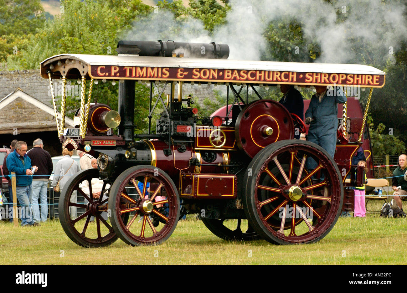 Garrett Showmans trattore numero di registrazione BJ 3451 signora Sarah opere numero 33074 costruito nel 1917 a vapore vintage rally UK Foto Stock