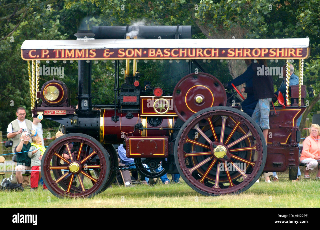 Garrett Showmans trattore numero di registrazione BJ 3451 signora Sarah opere numero 33074 costruito nel 1917 a vapore vintage rally UK Foto Stock