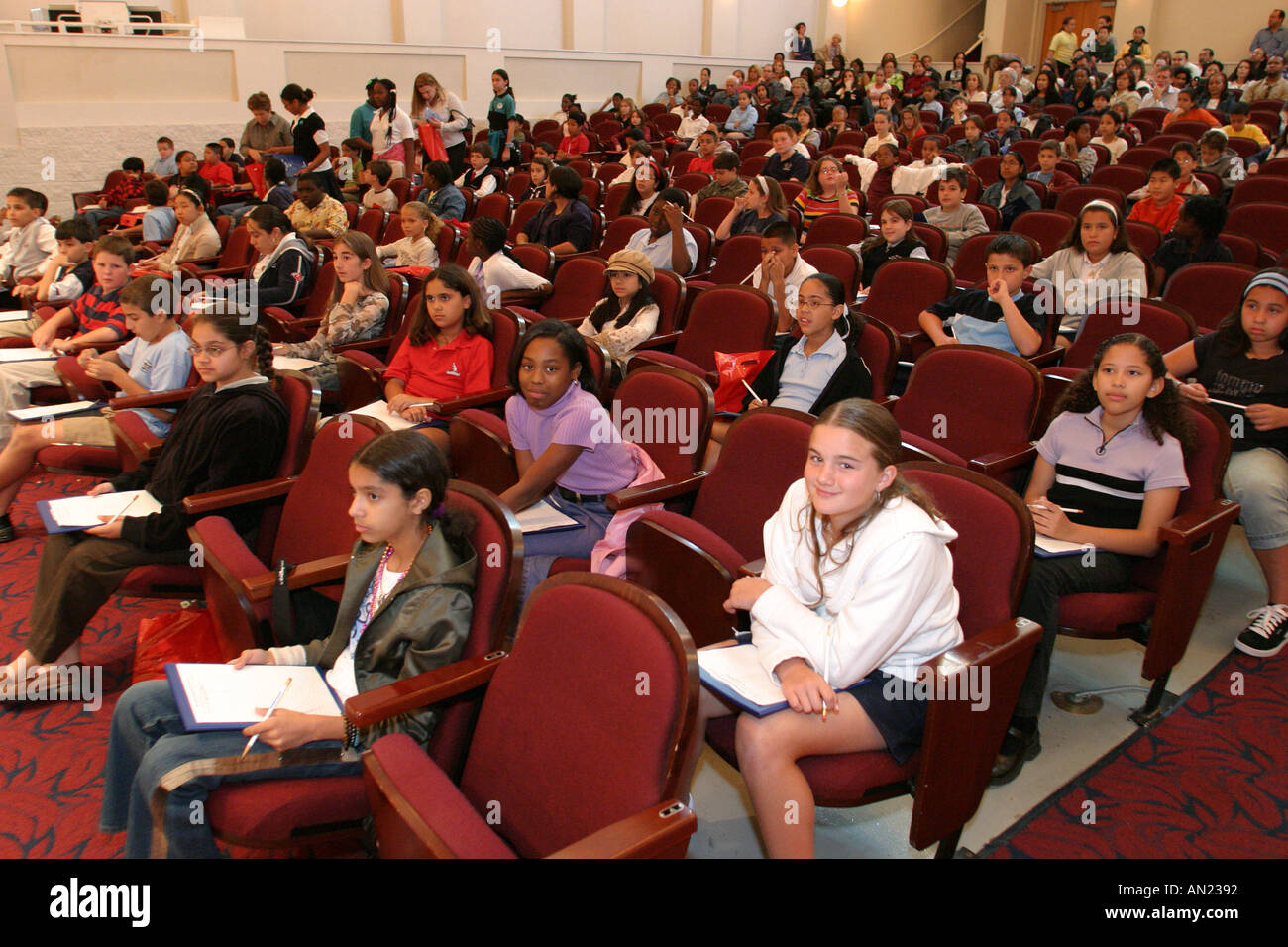 Miami Florida,Miami Dade Monroe County Spelling Bee,evento,concorso,studenti studenti istruzione alunni alunni,sfida,Florida International Universi Foto Stock