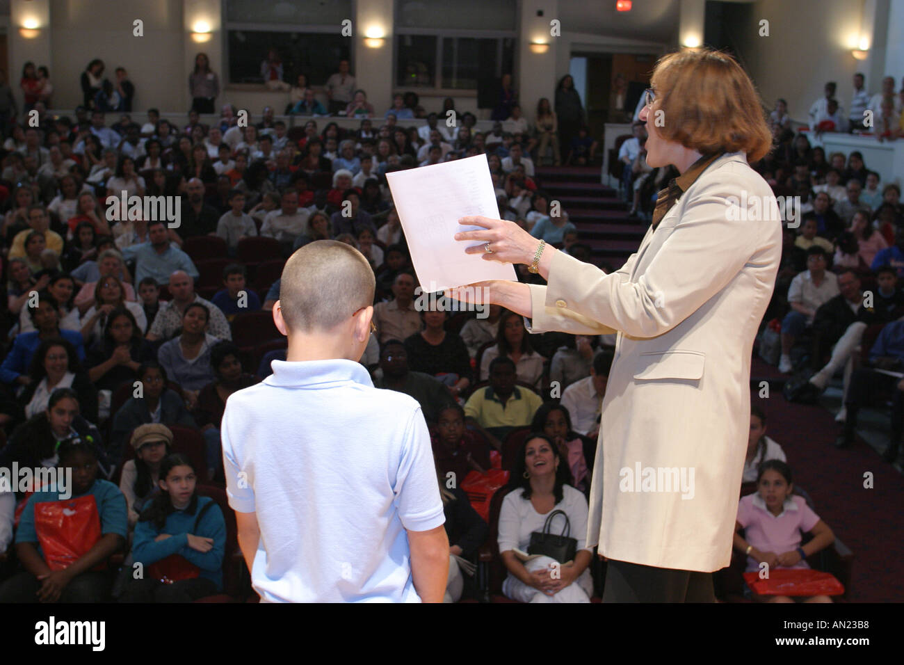 Miami Florida,Miami Dade Monroe County Spelling Bee,evento,concorso,studenti studenti istruzione alunni alunni,sfida,Florida International Universi Foto Stock