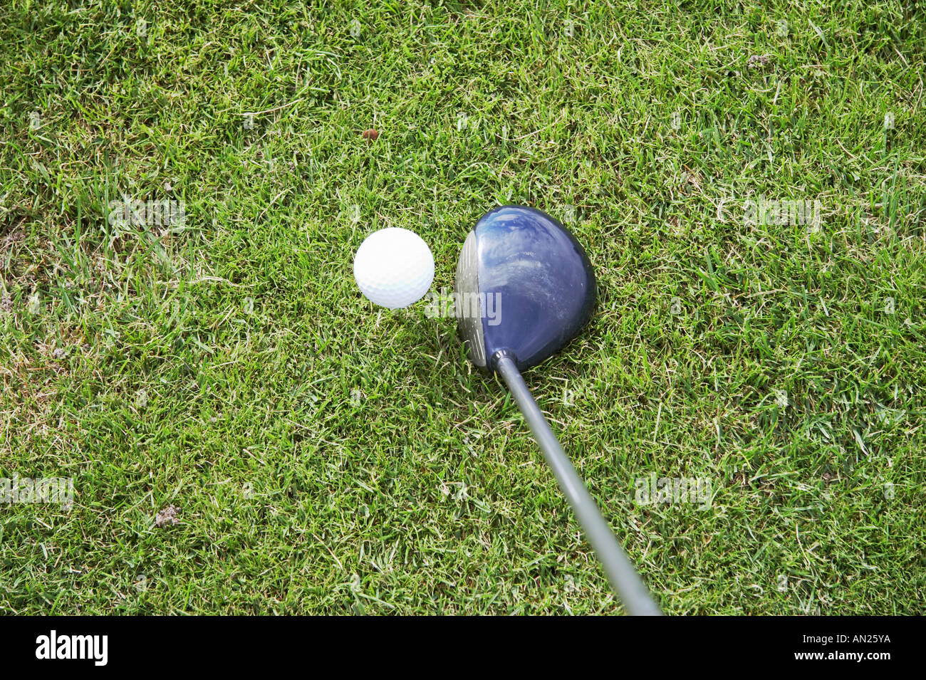 Tee off e la guida del golfball Foto Stock