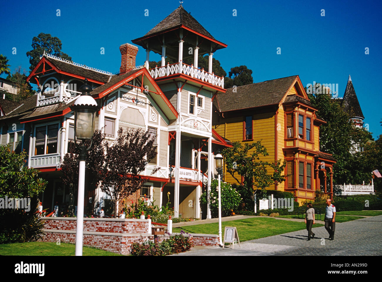 CALIFORNIA di San Diego Sherman Gilbert House casa Vittoriana costruita 1887 a Heritage Park vedova s a piedi Foto Stock