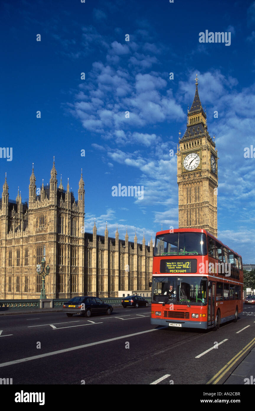 Il Big Ben e Westminster Bridge Foto Stock