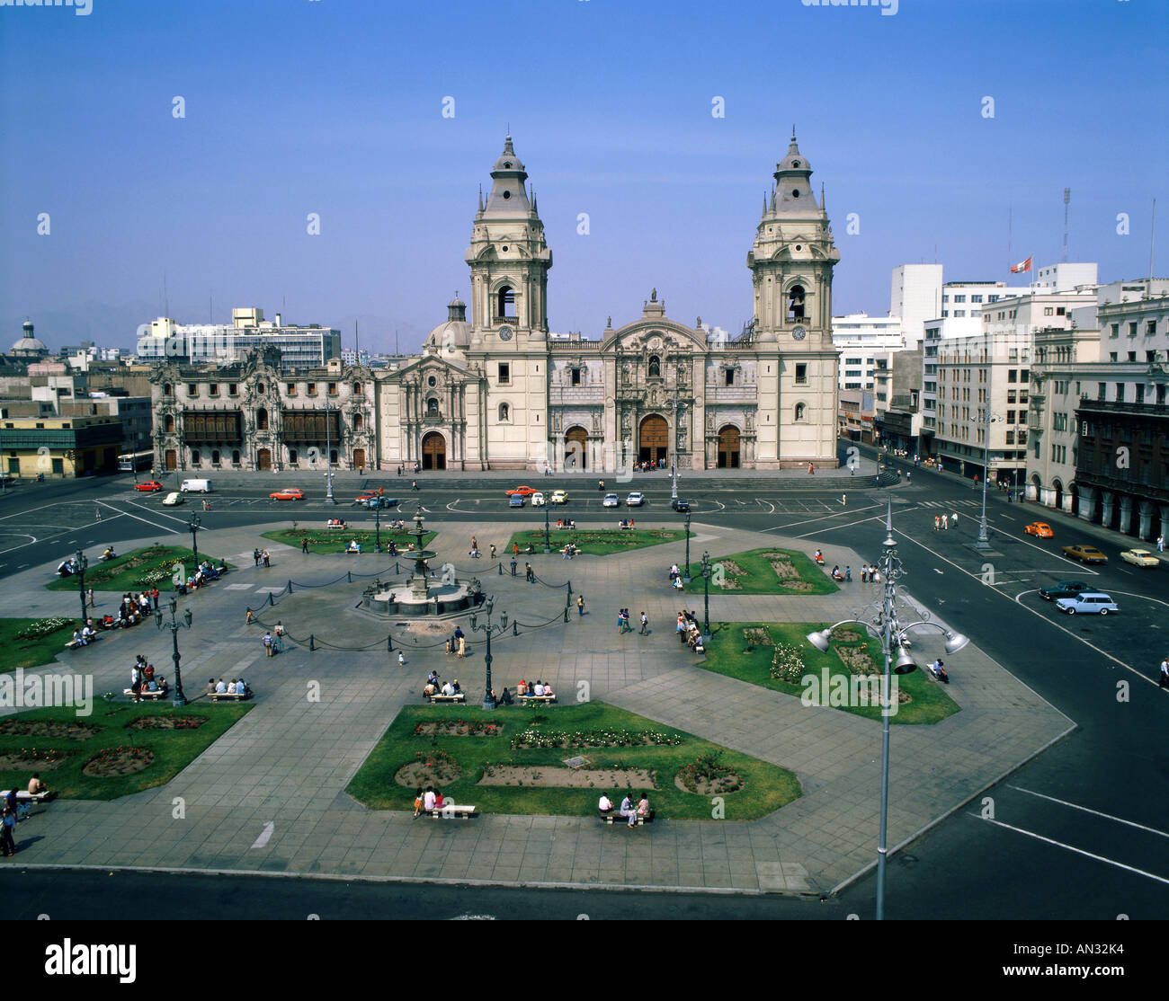 Plaza de Armas, Lima, Peru Foto Stock