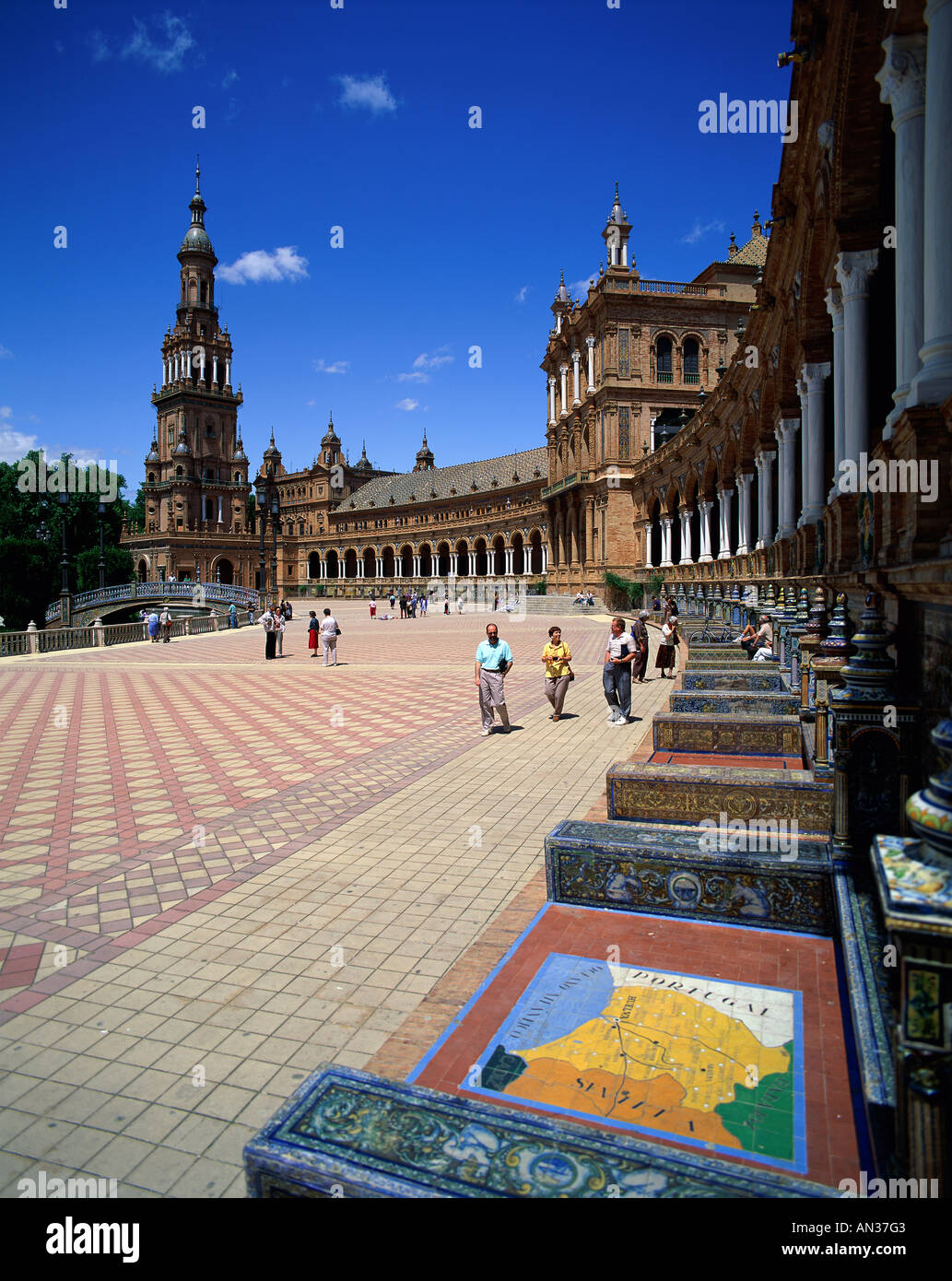 Plaza de Espana, Siviglia, Siviglia, Spagna Foto Stock