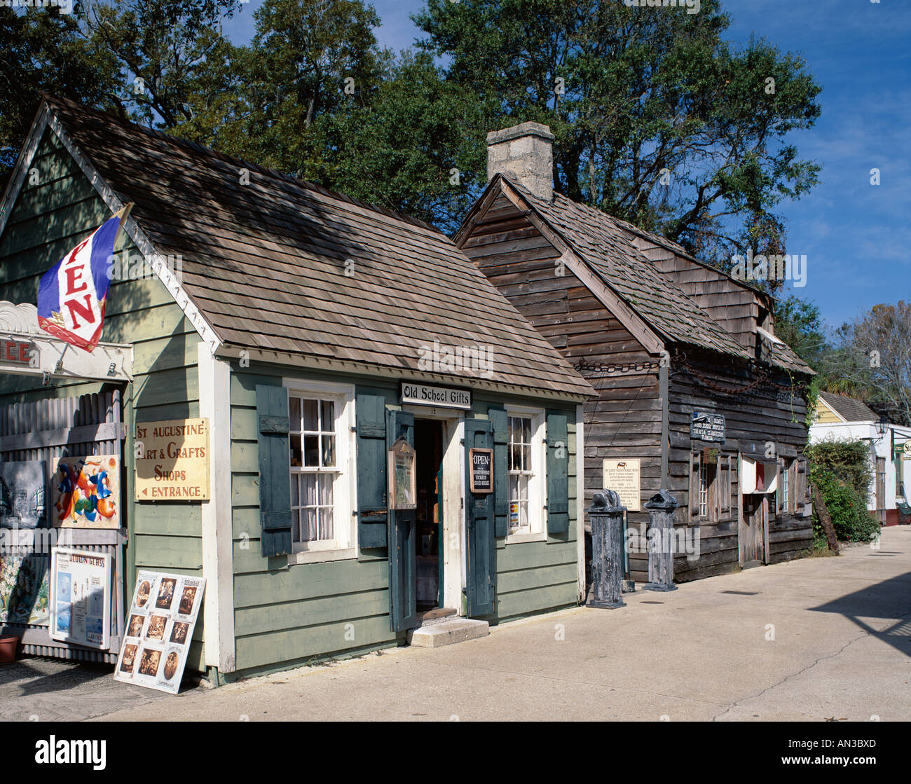 Più antica scuola di legno House, St.Augustine, Florida, Stati Uniti d'America Foto Stock