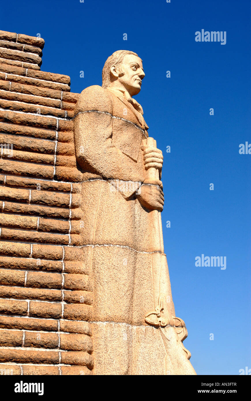 Piet Retief statua Voortrekker monumento, Pretoria, Sudafrica Foto Stock