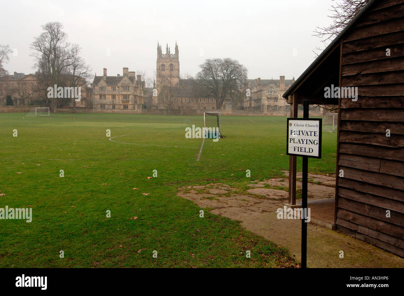 Merton College di Oxford oltre la Chiesa di Cristo Prato dal largo a piedi Foto Stock