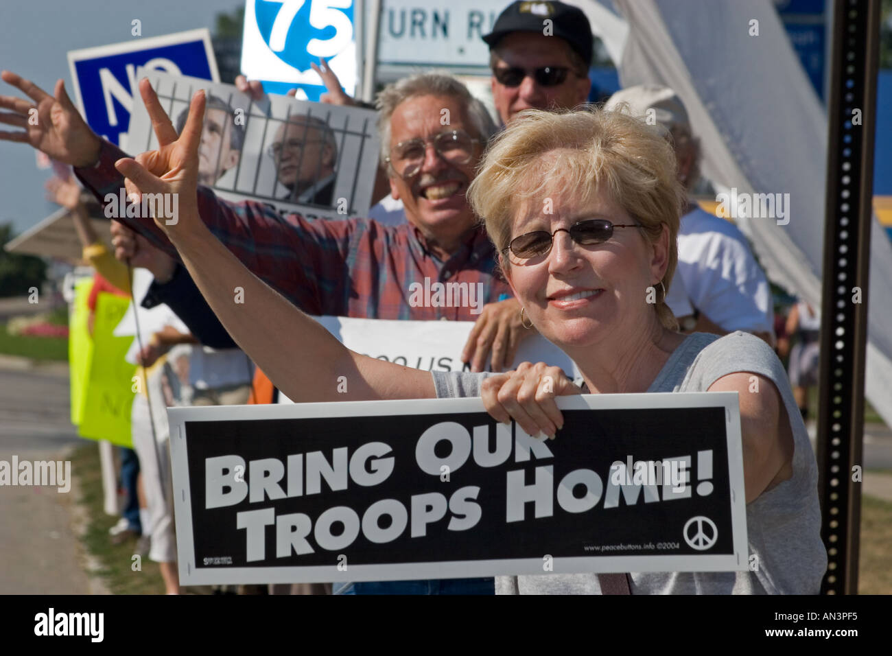 Rally contro la guerra in Iraq Foto Stock