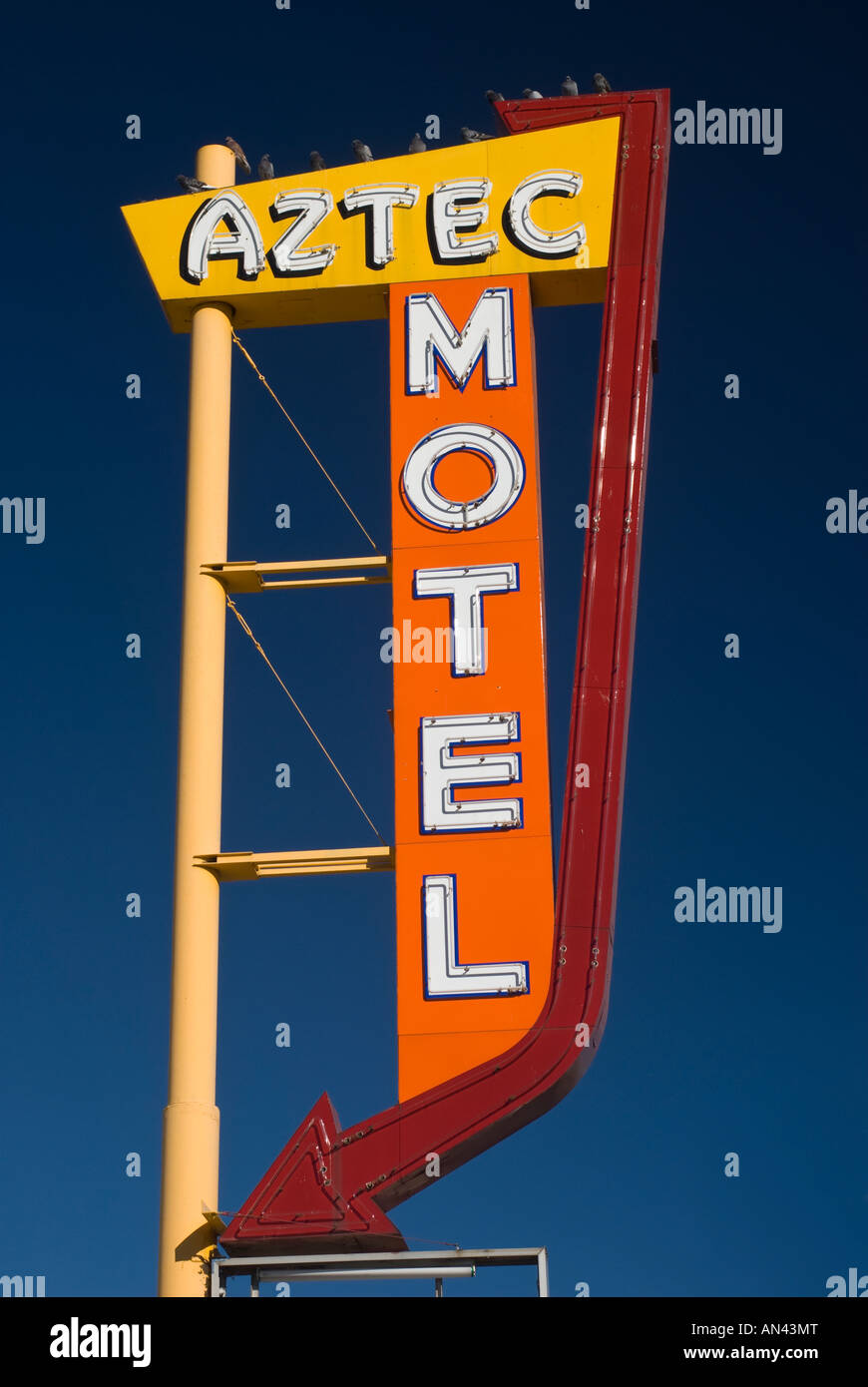 Motel segno sulla Route 66 di Albuquerque nel New Mexico USA Foto Stock