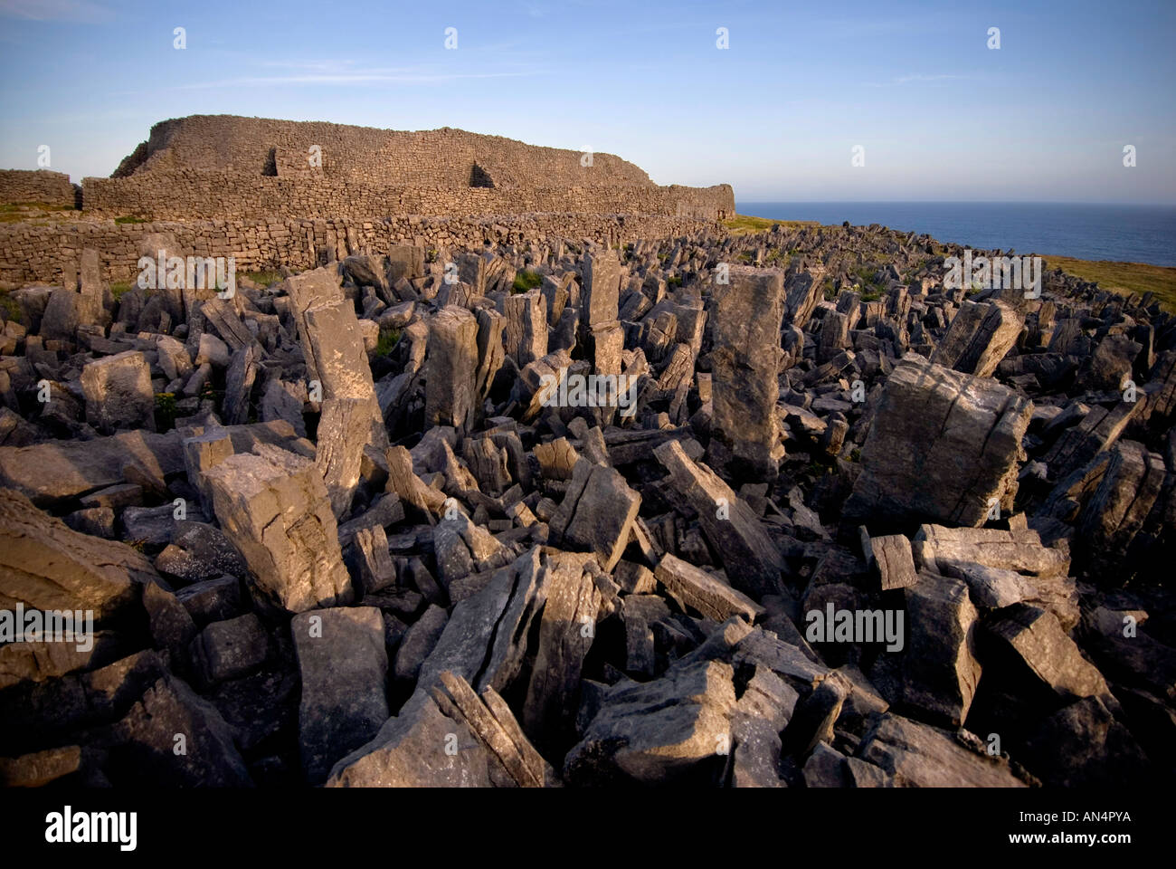 Dun Aengus Fort, Inishmore, Isole Aran, Irlanda Foto Stock