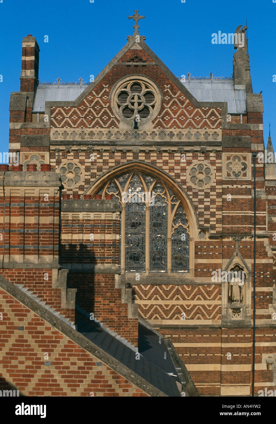 La cappella, Keble College di Oxford University Oxford 1867 - 1883. Architetto: William Butterfield Foto Stock