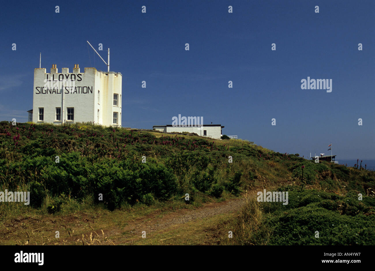 Lloyds stazione di segnale basso punto penisola di Lizard Cornwall Inghilterra Foto Stock