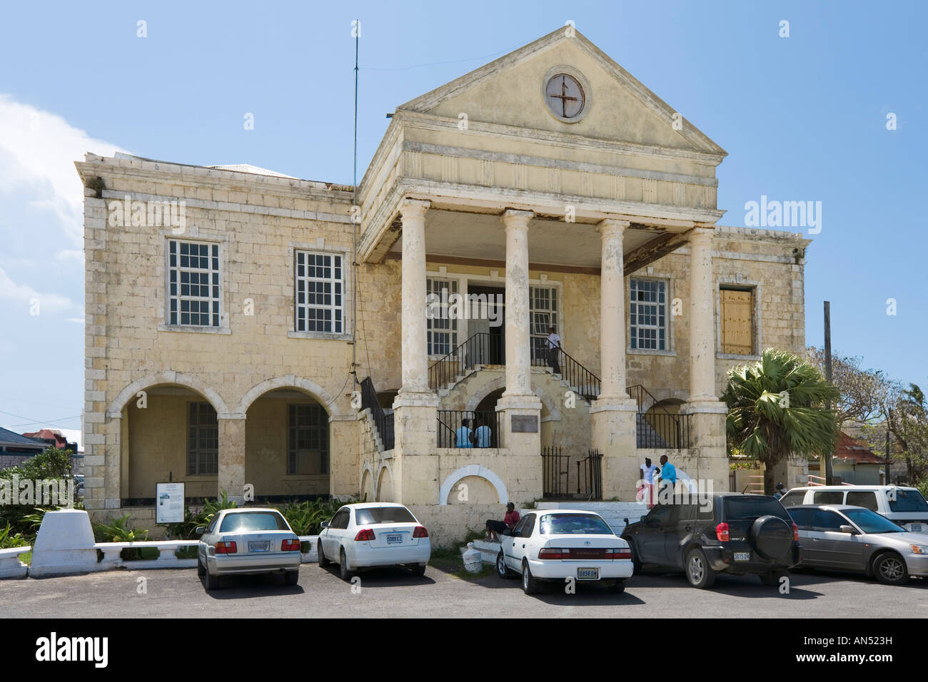 Il Tribunale vecchio in Falmouth, costa Nord, in Giamaica, Caraibi, West Indies Foto Stock