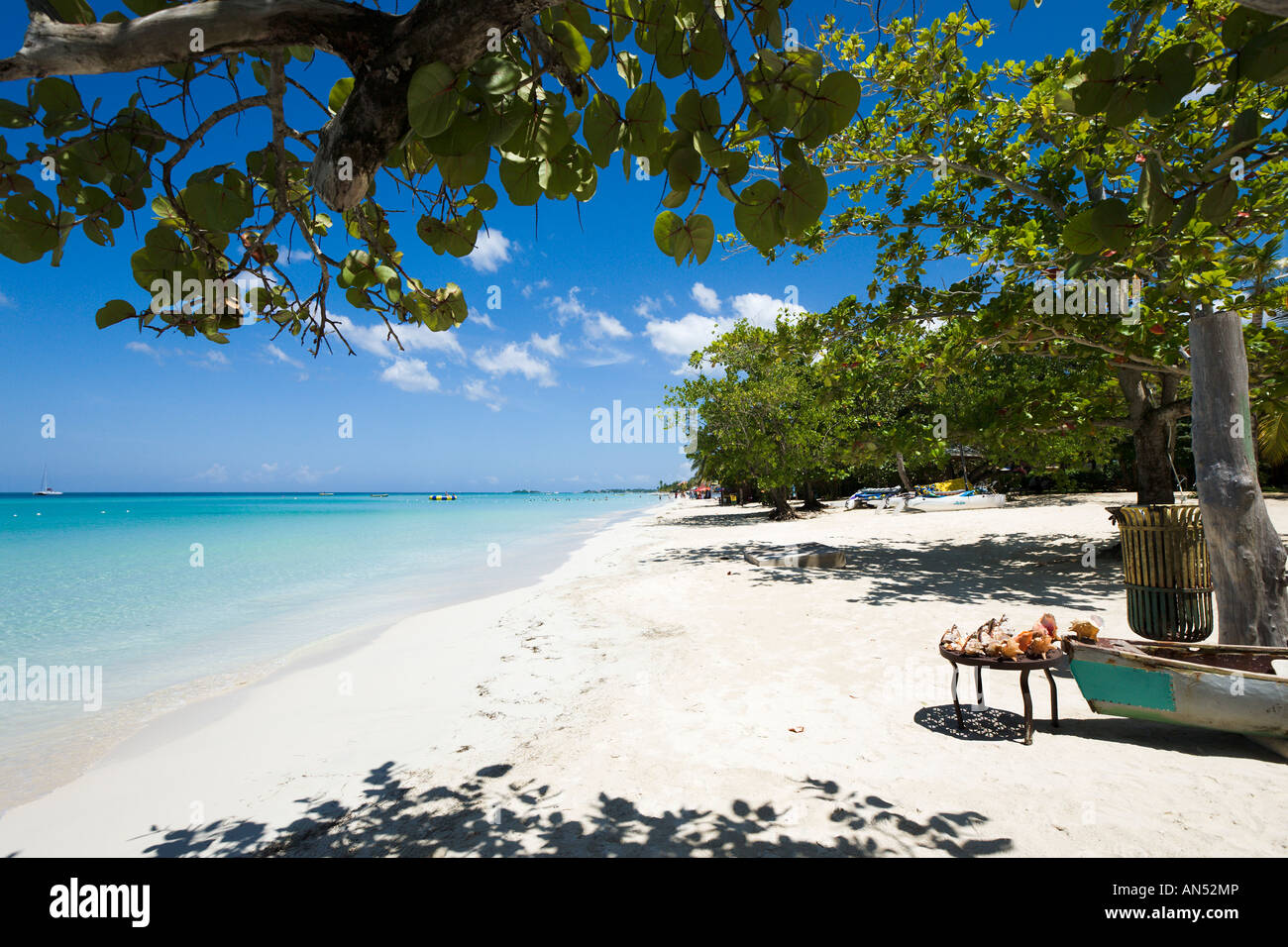 Seven Mile Beach, Long Bay, Negril, in Giamaica, Caraibi, West Indies Foto Stock