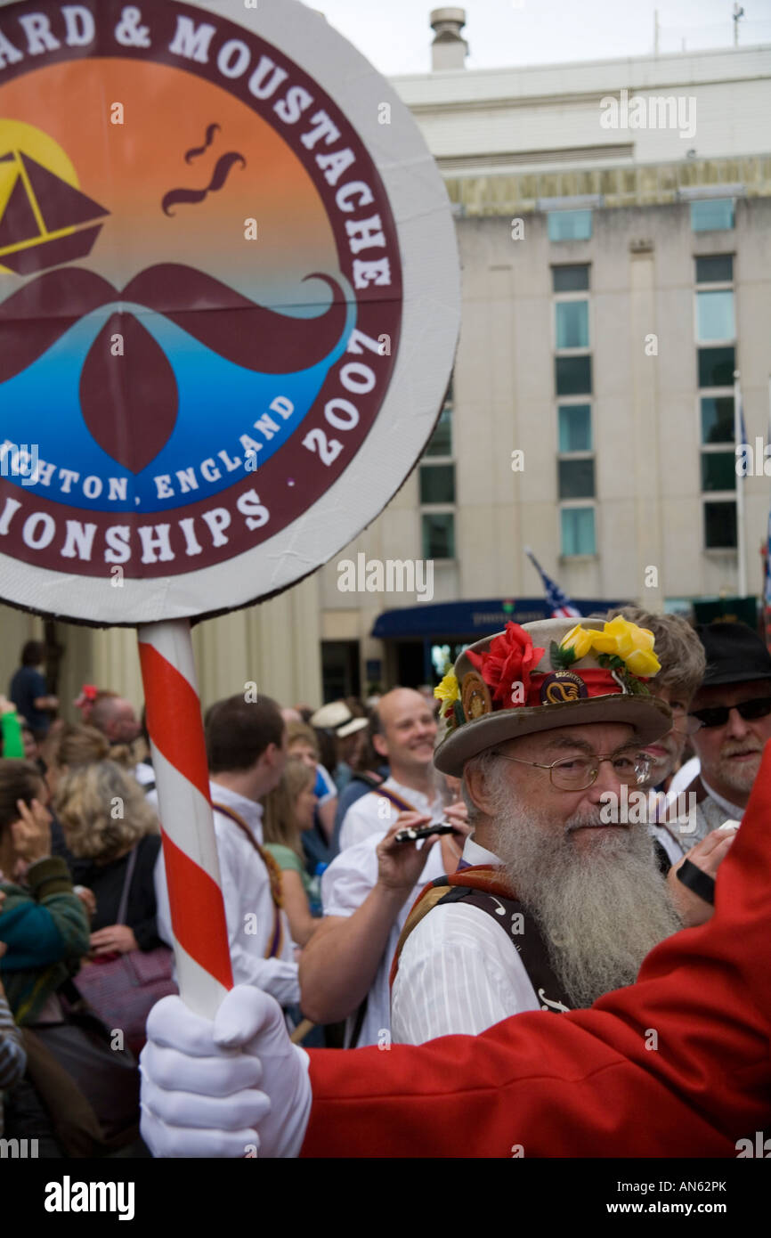 Mondo di barba e baffi campionati, Brighton, Inghilterra, Regno Unito. Organizzato dal Club del manubrio. Foto Stock
