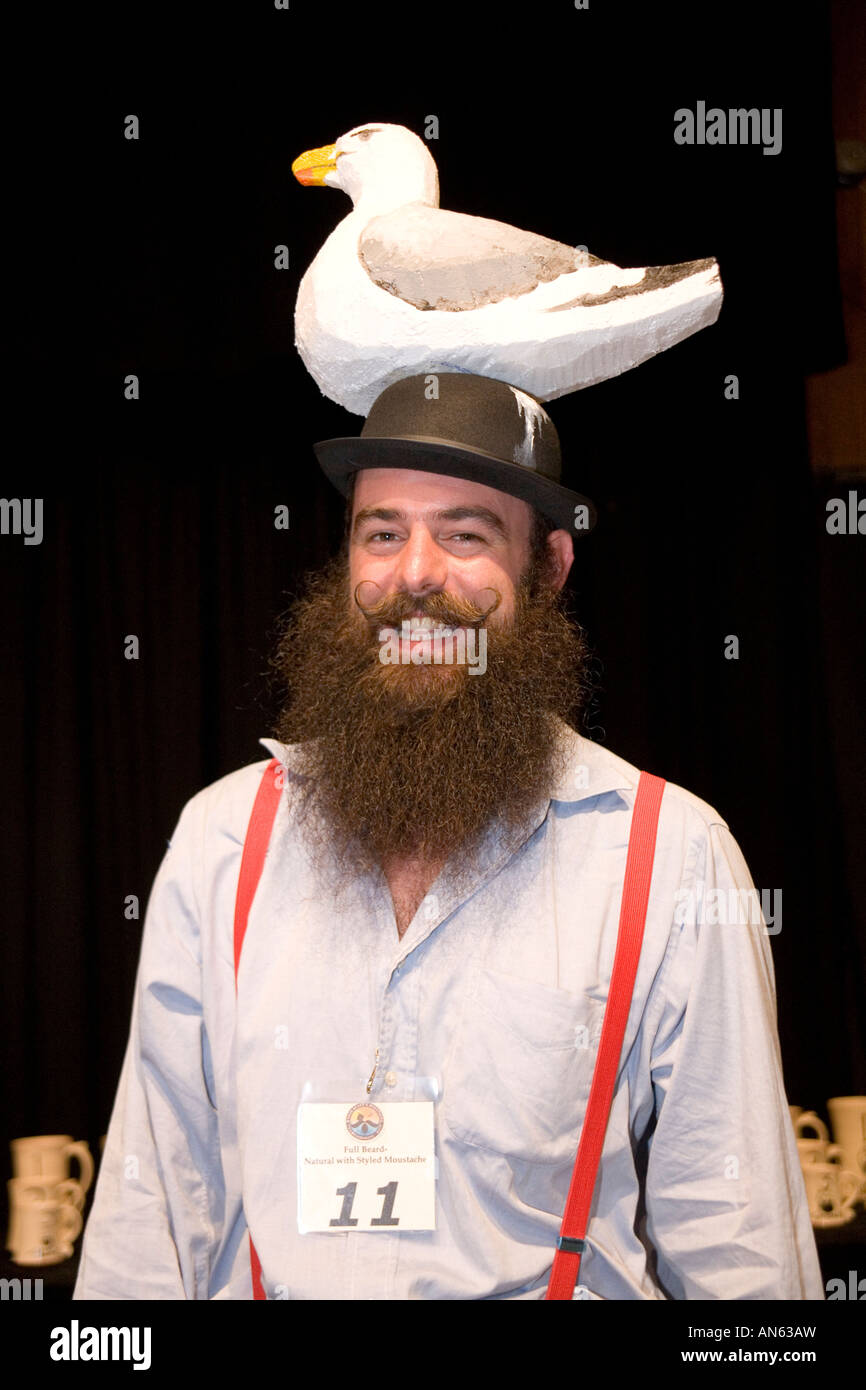 Contendente al mondo di barba e baffi Championships 2007. Foto Stock