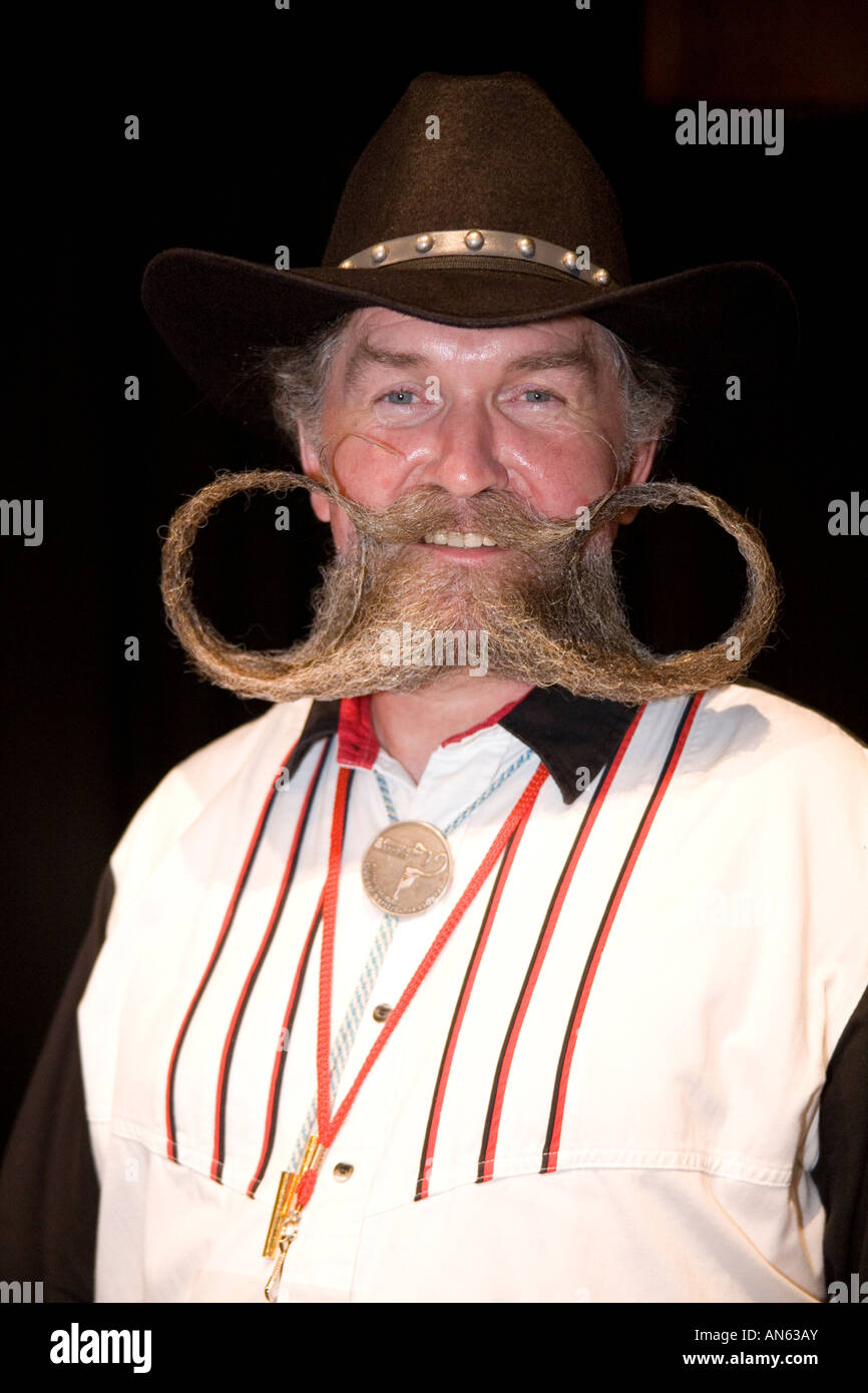 Contendente al mondo di barba e baffi Championships 2007. Foto Stock