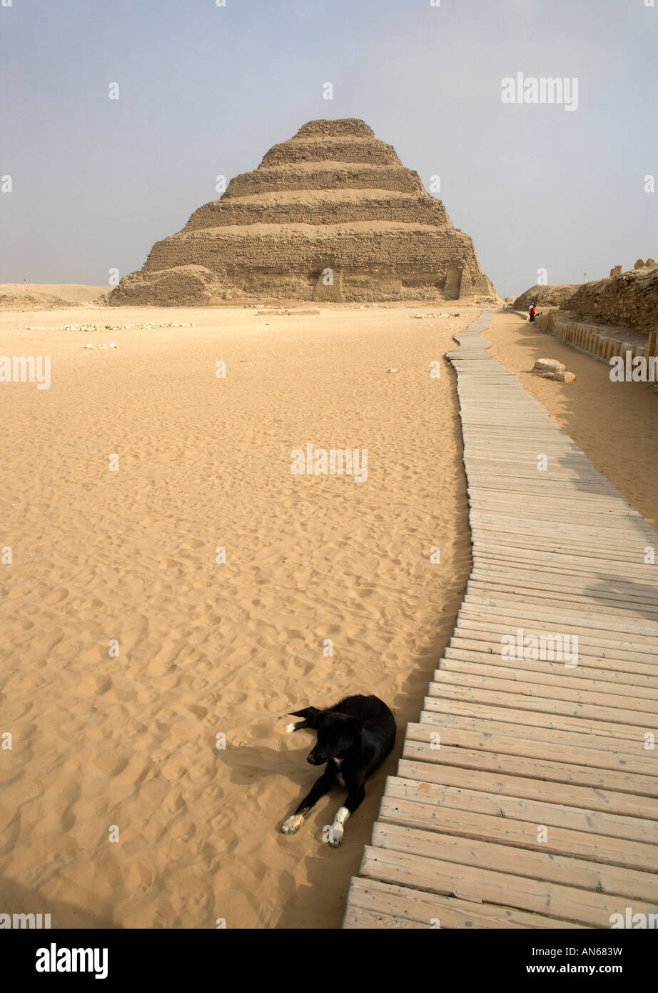 Passo piramide di Djoser a Saqqara Egitto Foto Stock