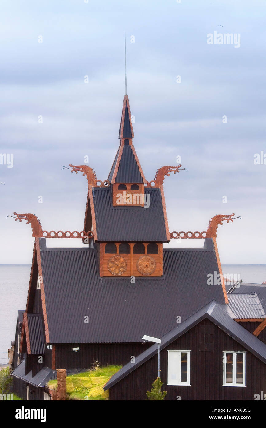 Tradizionale casa Viking, Reykjavik, Islanda Foto Stock