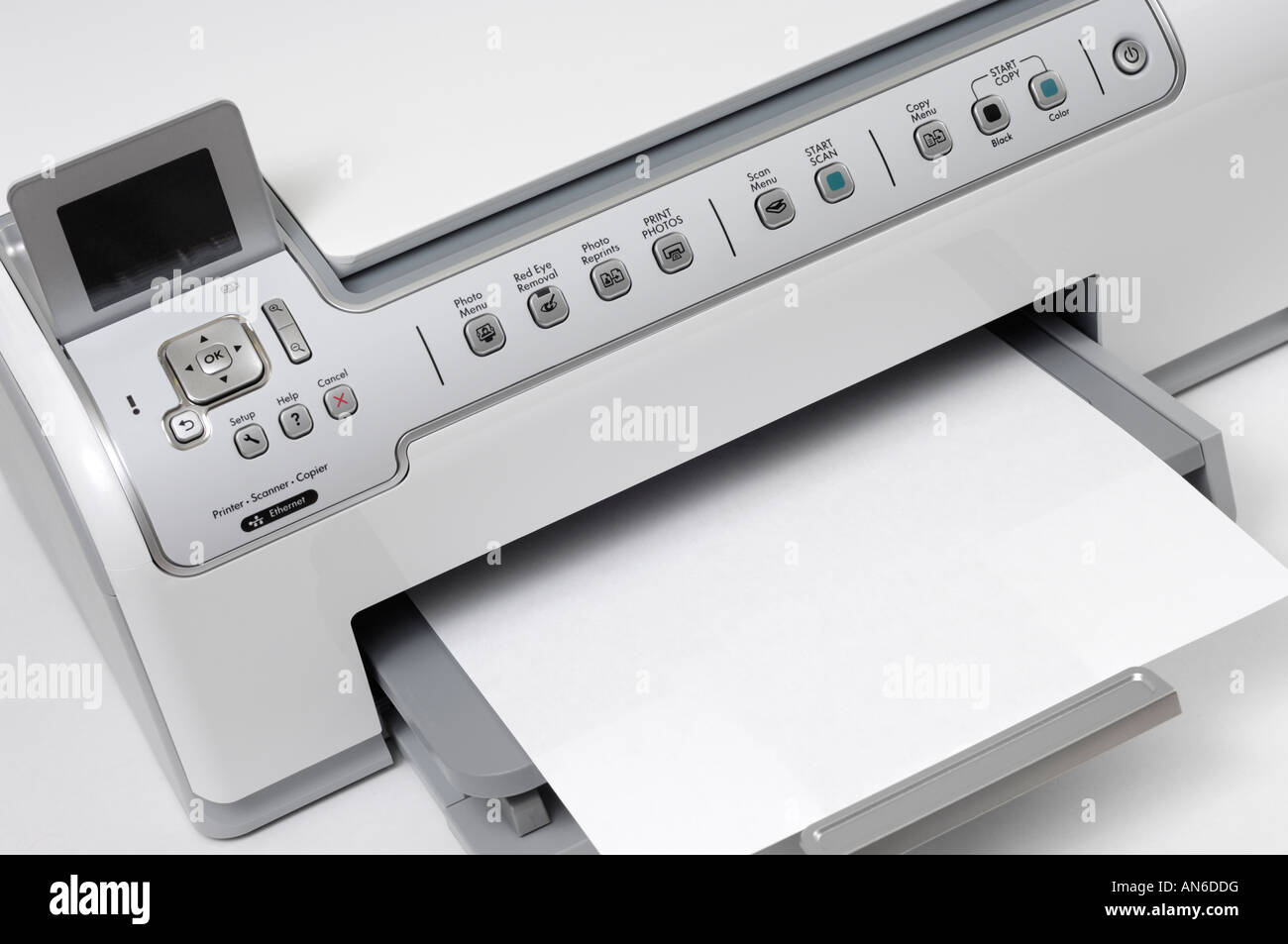 Moderno Multifunzione a getto d'inchiostro HP Photosmart C6280 Ethernet  stampante fotografica copiatrice scanner Foto stock - Alamy