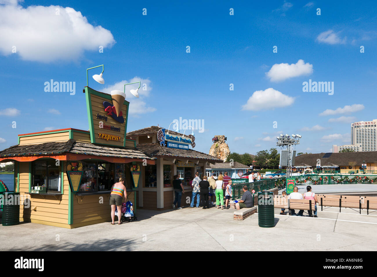 Fast Food, Downtown Disney Marketplace, Lake Buena Vista Orlando, Florida, Stati Uniti d'America Foto Stock