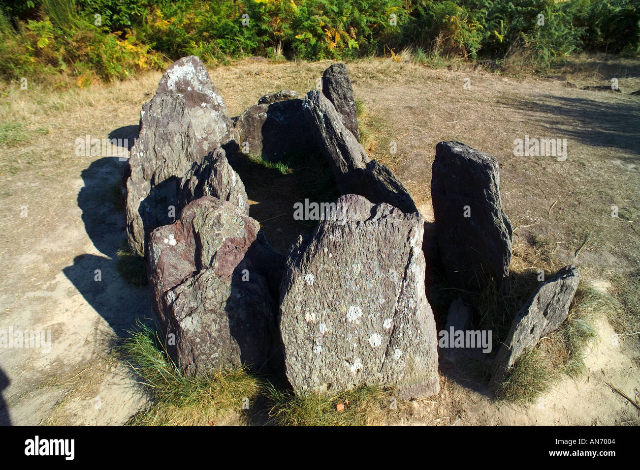 "Hoité de Viviane' Vivian's house, pietre, Paimpont bosco incantato, Bretagna, Francia, Europa Foto Stock