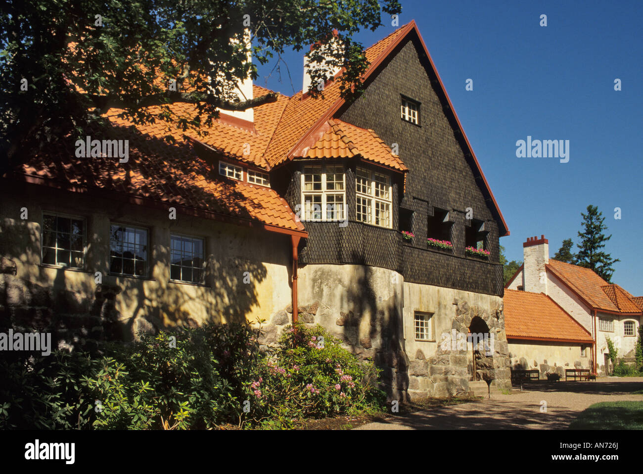 Finlandia Hvittrask Saarinen casa e studio esterno costruito 1902 Foto Stock