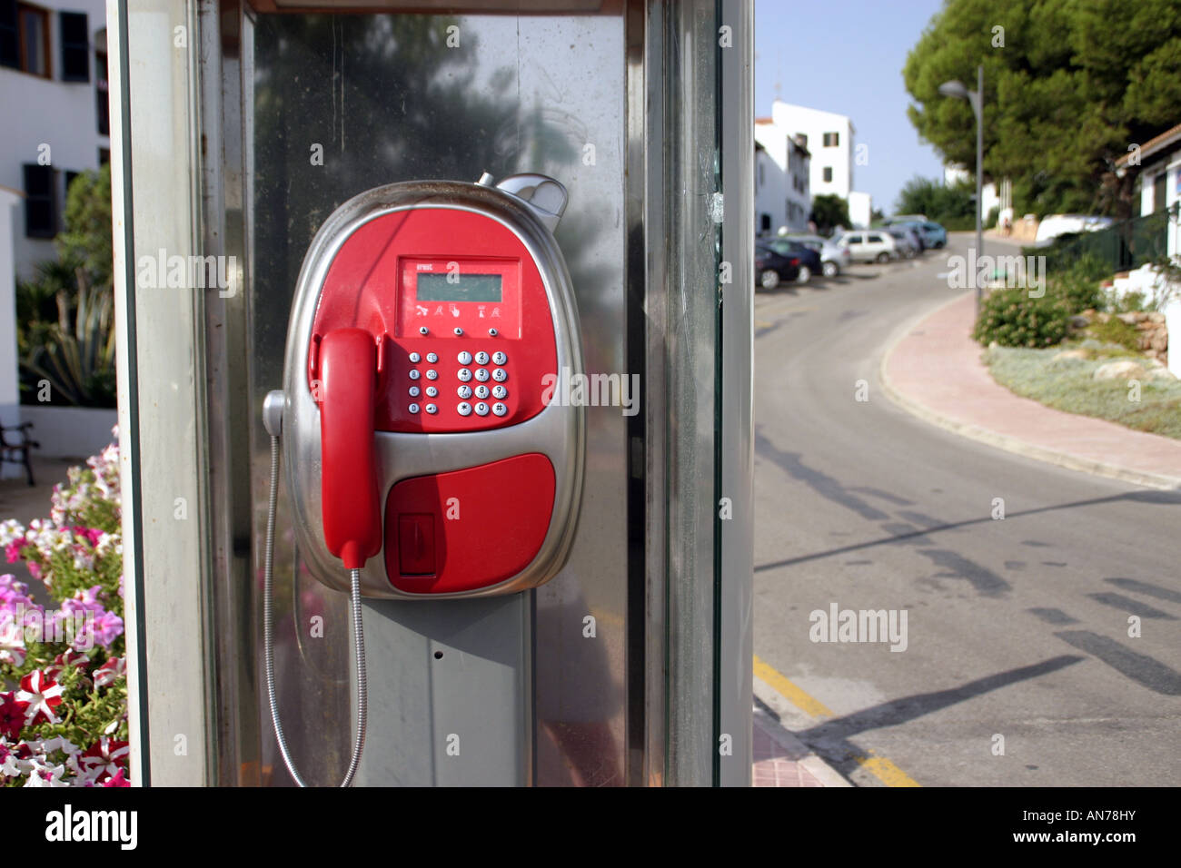 Spagnolo telefono pubblico Foto Stock